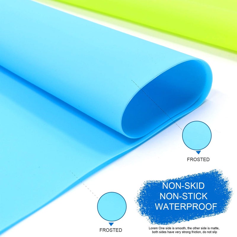 HiGift 4 Pack Silicone Mats for Crafts, Silicone Sheet for Crafts Resin Jewelry Casting Mat Pad, Waterproof Nonstick Heat-Resistant, Blue, Pink, Purple, Green (15.7'' x 11.8'' & 11.6'' x 8.3'') - Image 3